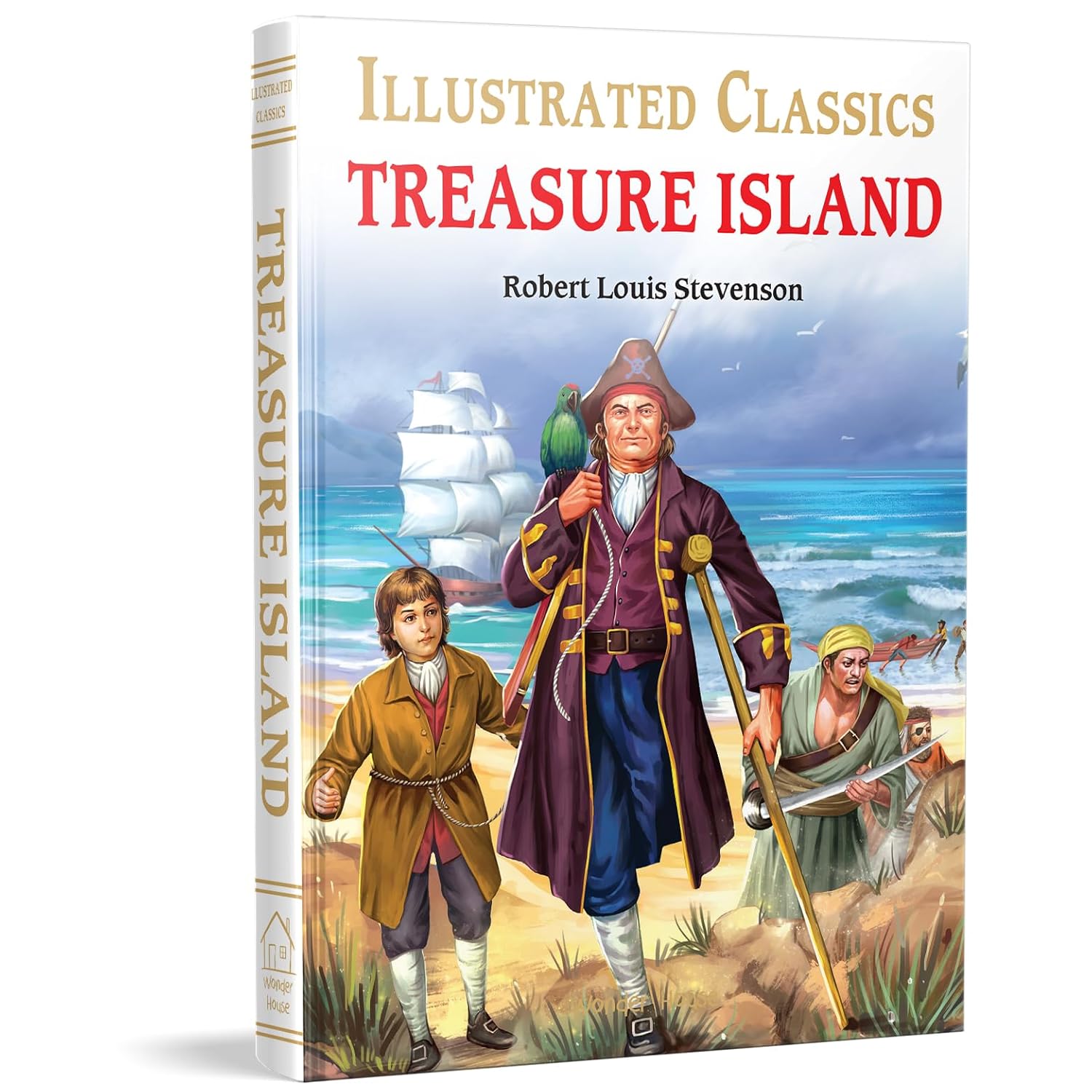 Treasure Island : llustrated Abridged Children Classic English Novel with Review Questions (Hardback) - Robert Louis Stevenson