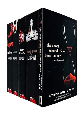 Twilight Saga Black Cover 5 Books Collection set (Breaking Dawn, Short Second Life Of Bree Tanner, Eclipse, New Moon, Twilight) - Stephenie Meyer